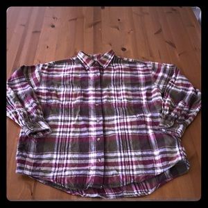 INC purple, tan and green flannel shirt SP